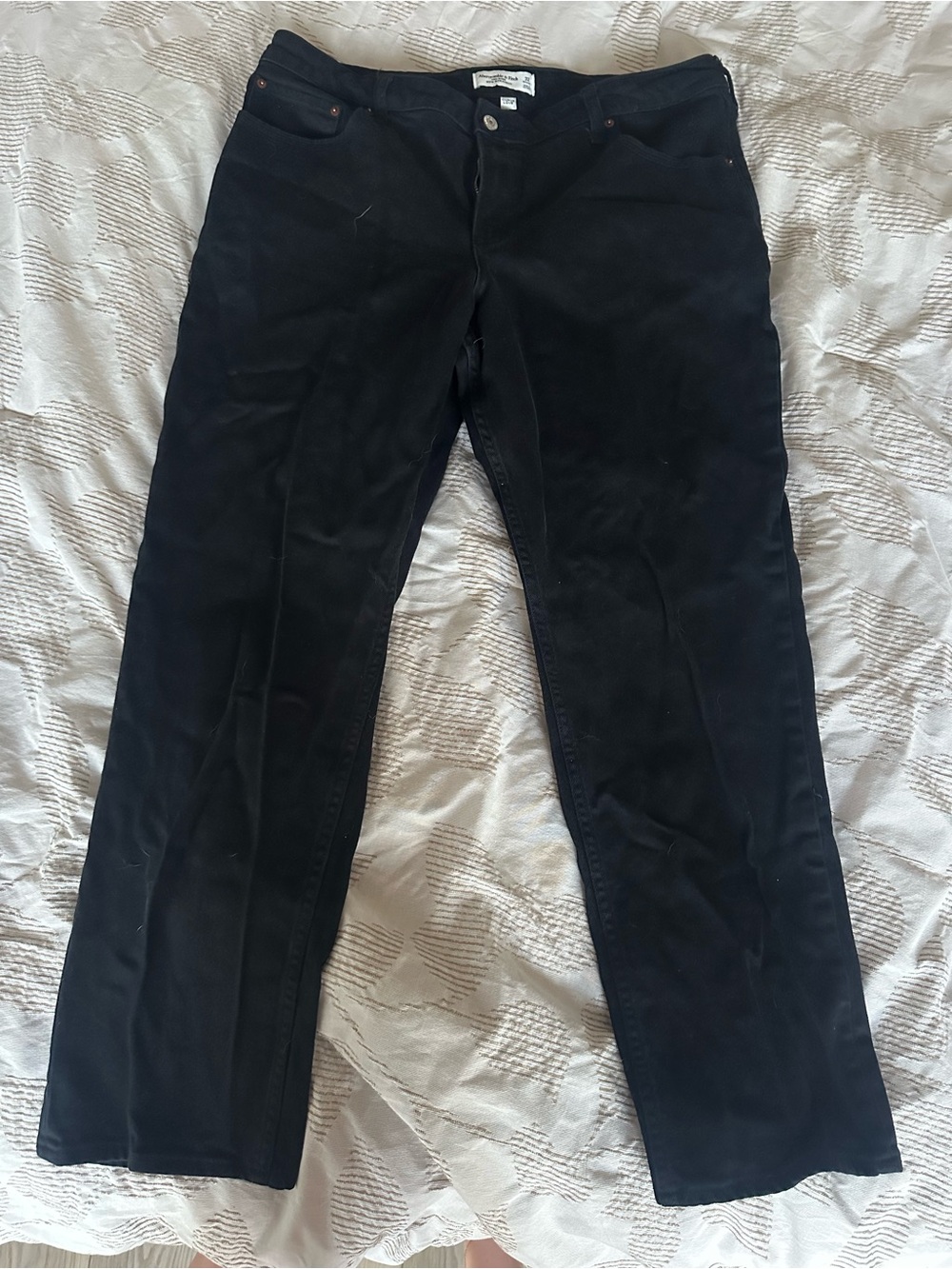 Abercrombie & Fitch Women's Straight-Leg Black Jeans